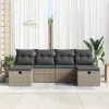  Kanapé Szett párnával tárolóval 6 pcs Szürke polirattan