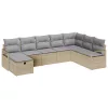  Kanapé Szett párnával 8 pcs Beige és Világosszürke polirattan