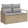  Kanapé Szett párnával 8 pcs Beige és Világosszürke polirattan