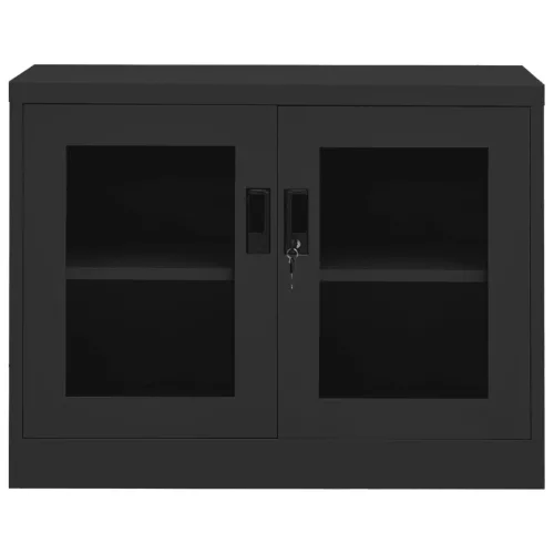  antracitszürke acél irodai szekrény 90 x 40 x 70 cm