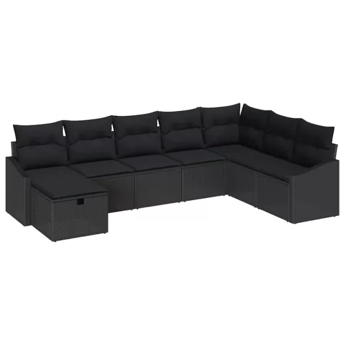  Kerti Kanapé Szett párnával tárolóval 8 pcs polirattan