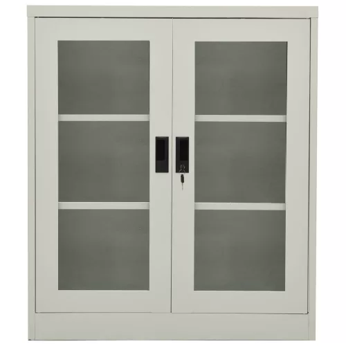  világosszürke acél irodai szekrény 90 x 40 x 105 cm