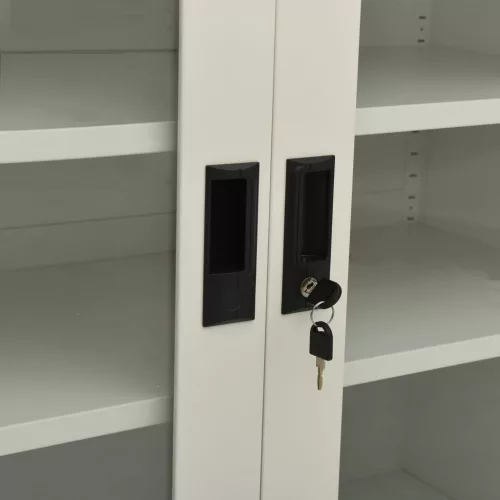  világosszürke acél irodai szekrény 90 x 40 x 105 cm