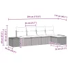  Kerti Kanapé Szett párnával 5 pcs Fekete polirattan
