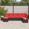  Kerti Kanapé Szett párnával 7 pcs Barna polirattan