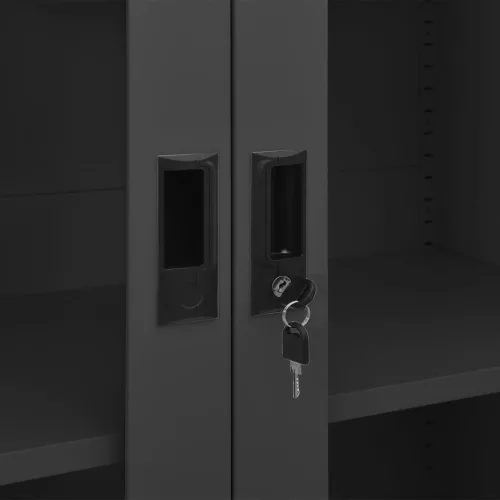  antracitszürke acél irodai szekrény 90 x 40 x 180 cm