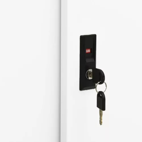  fehér acél tolóajtós irodai szekrény 90 x 40 x 90 cm