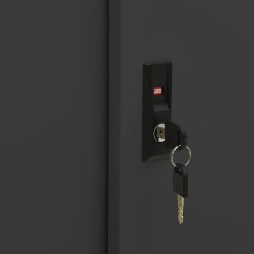  antracitszürke acél tolóajtós irodai szekrény 90 x 40 x 90 cm