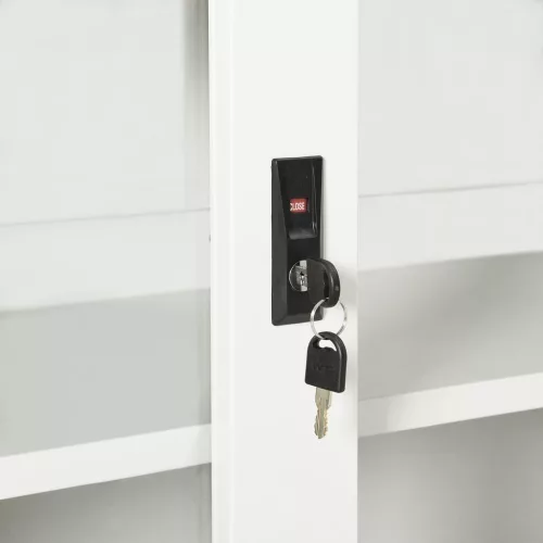  fehér acél tolóajtós szekrény 90 x 40 x 90 cm