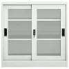   világosszürke acél tolóajtós szekrény 90 x 40 x 90 cm