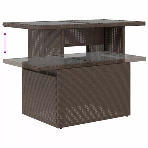  Kerti Kanapé Szett párnával tárolóval 6 pcs Barna Poli rattan