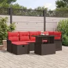  Kerti Kanapé Szett párnával tárolóval 7 pcs Barna Poli rattan