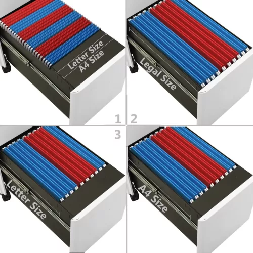  világosszürke acél mobil iratszekrény 30 x 45 x 59 cm