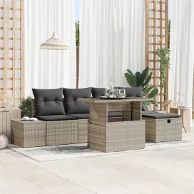    Kerti Kanapé Szett párnával tárolóval 6 pcs Poli rattan