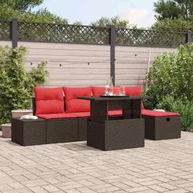  Kerti Kanapé Szett párnával tárolóval 6 pcs polirattan