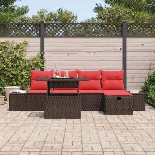  Kerti Kanapé Szett párnával tárolóval 6 pcs polirattan