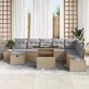  Kerti Kanapé Szett 11 pcs Bézs Poli rattan
