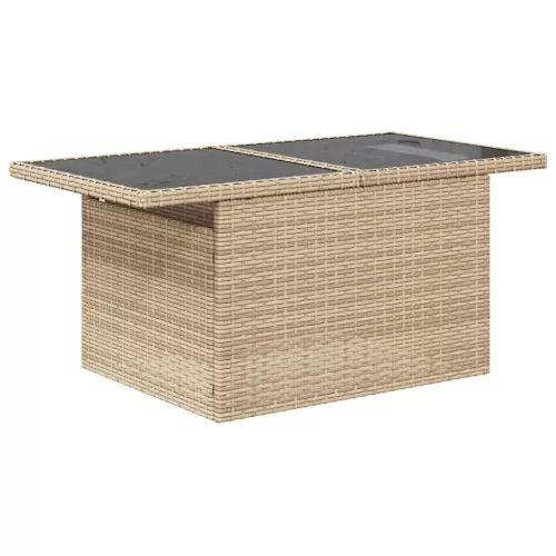  Kerti Kanapé Szett 11 pcs Bézs Poli rattan