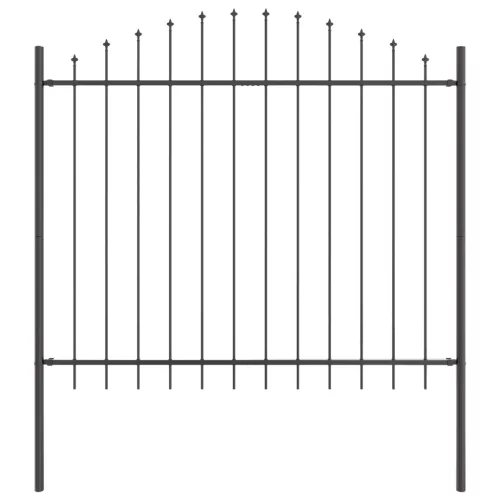  Kerti Kerítés Kúp Felső Szürke 6,8x1,25 m Acél