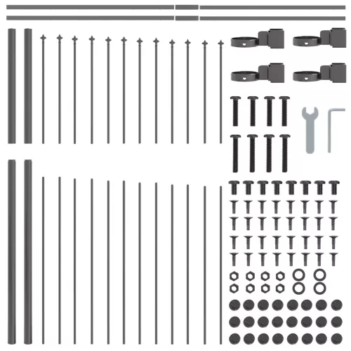  Kerti Kerítés Kúp Felső Szürke 6,8x1,25 m Acél