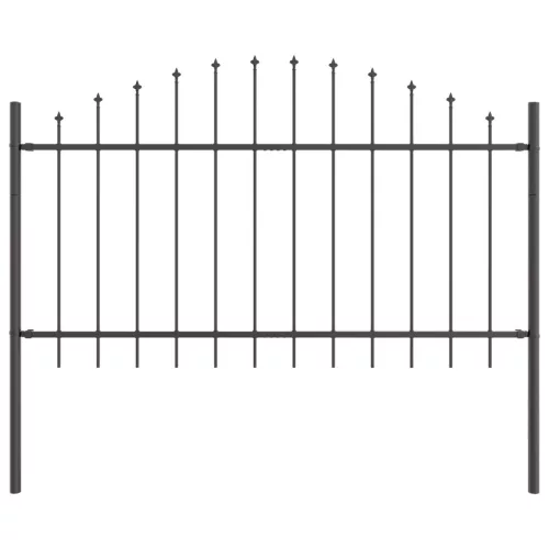  Kerti Kerítés Lépésfejű Szürke 10,2x1 m Acél
