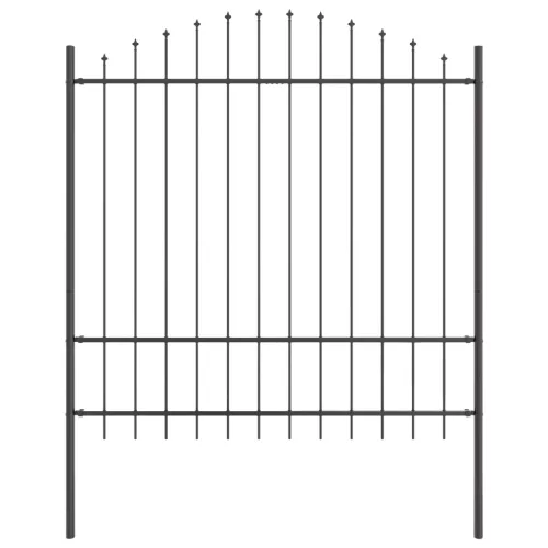  Kerti kerítés íves tetejű, szürke, 11,9x1,75 m, acél