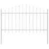  Kerti Kerítés Íves Felsővel Fehér 5,1x1 m Acél