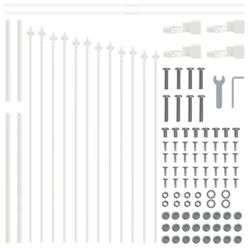  Kerti Kerítés Íves Felsővel Fehér 5,1x1 m Acél