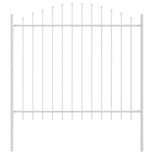  Kerti Kerítés Íves Felső Rész Fehér 5,1x1,25 m Acél