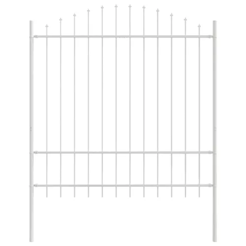  Kerti Kerítés Íves Felső Rész Fehér 8,5x1,75 m Acél