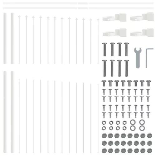  Kerti Kerítés Ív Felső Fehér 13,6x1,25 m Acél