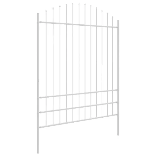  Kertkerítés Kúp Felső Fehér 13,6x2 m Acél