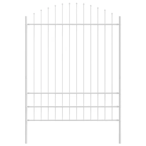  Kertkerítés Kúp Felső Fehér 13,6x2 m Acél