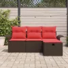  Kerti Kanapé Szett párnával tárolóval 4 pcs Poli rattan