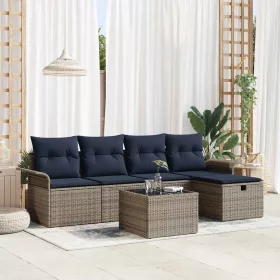    Kerti Kanapé Szett párnával tárolóval 6 pcs Poli rattan