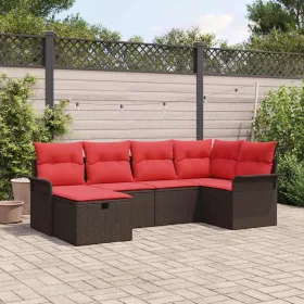    Kerti Kanapé Szett párnával tárolóval 6 pcs Poli rattan