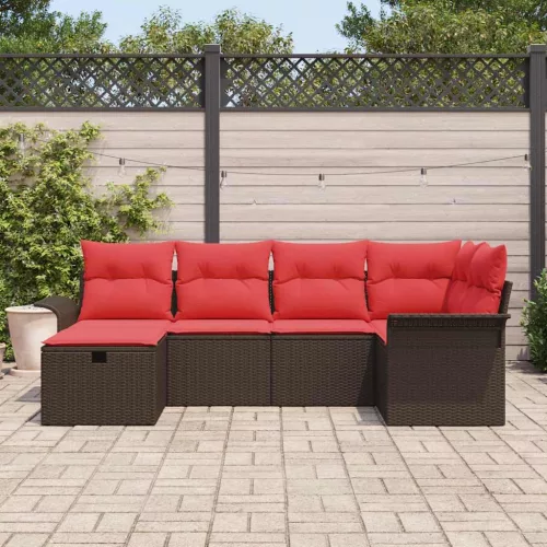  Kerti Kanapé Szett párnával tárolóval 6 pcs Poli rattan