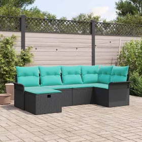    Kerti Kanapé Szett párnával tárolóval 6 pcs Poli rattan