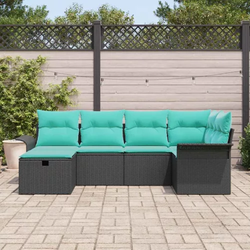  Kerti Kanapé Szett párnával tárolóval 6 pcs Poli rattan