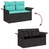 Kerti Kanapé Szett párnával tárolóval 6 pcs Poli rattan