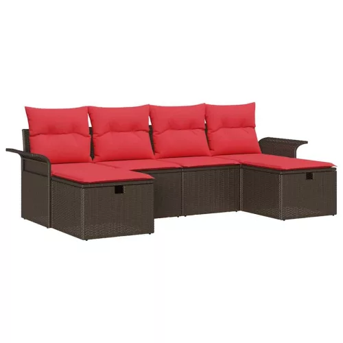  Kerti Kanapé Szett párnával tárolóval 6 pcs Poli rattan