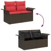  Kerti Kanapé Szett párnával tárolóval 8 pcs Poli rattan