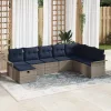  Kerti Kanapé Szett párnával tárolóval 8 pcs Poli rattan