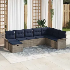    Kerti Kanapé Szett párnával tárolóval 8 pcs Poli rattan