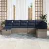  Kerti Kanapé Szett párnával tárolóval 8 pcs Poli rattan