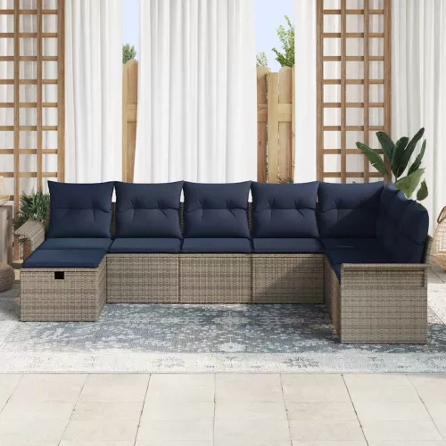  Kerti Kanapé Szett párnával tárolóval 8 pcs Poli rattan