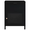 fekete acél és üveg éjjeliszekrény 40 x 30 x 54,5 cm