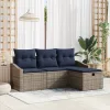  Kanapé Szett párnával 3 pcs polirattan