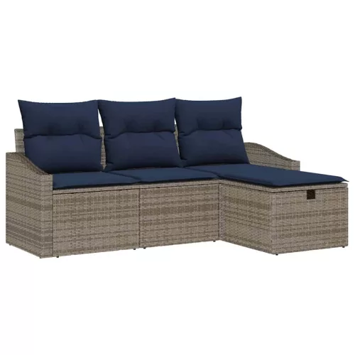  Kanapé Szett párnával 3 pcs polirattan