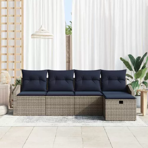  Kanapé Szett párnával 5 pcs polirattan